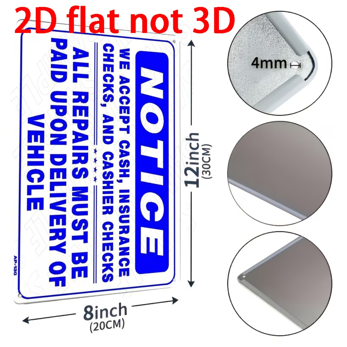 2D Flat Non‑3D Metal Wall Sign - đánh giá và giá Auto Repair Shop Insurance
