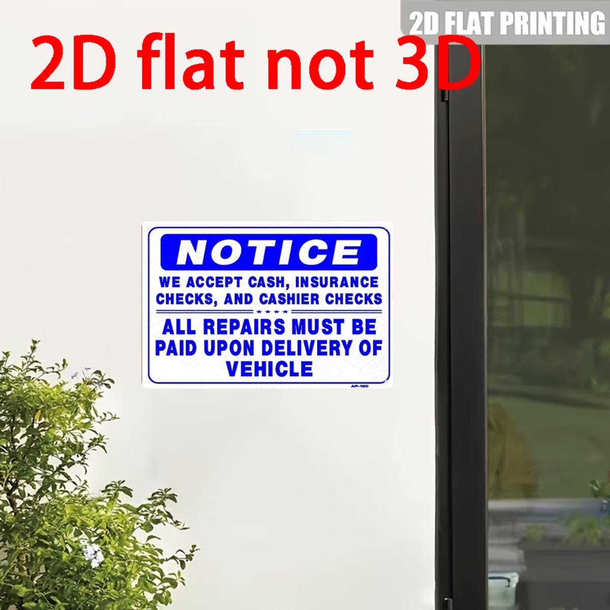 2D Flat Non‑3D Metal Wall Sign - đánh giá và giá Auto Repair Shop Insurance