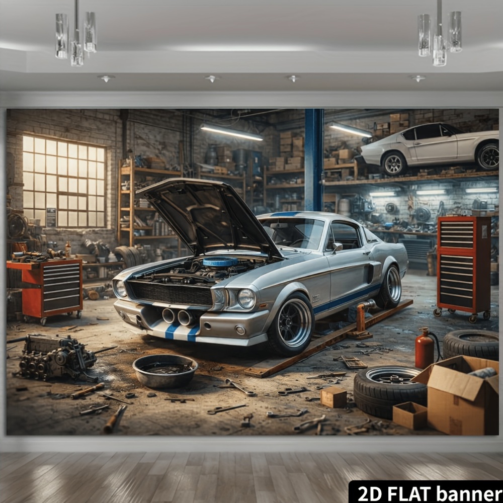 2D plane retro auto repair sho - đánh giá và giá Auto Repair Shop Background