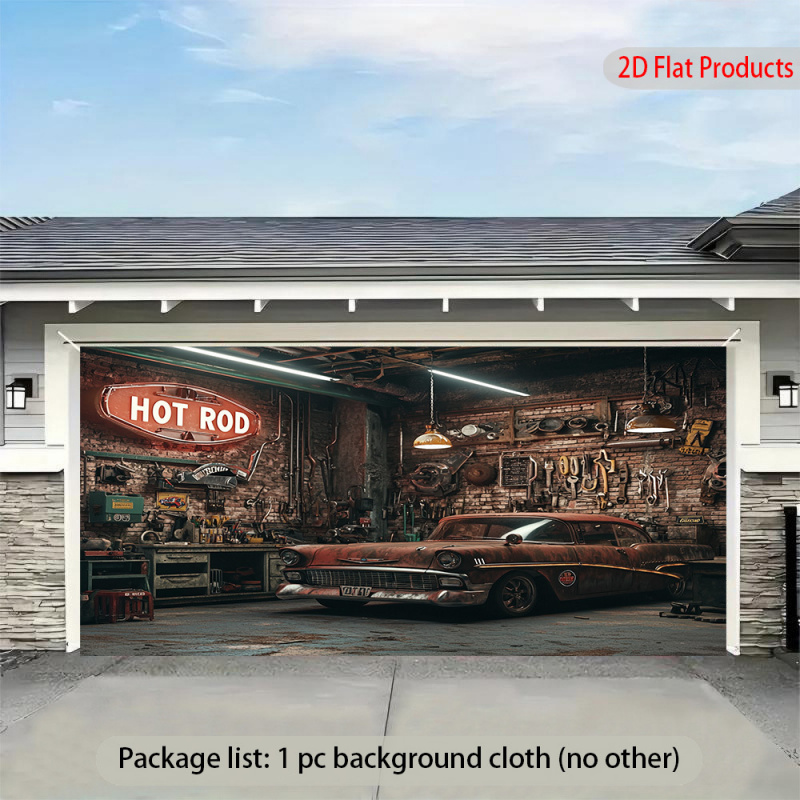 1Vintage Car Garage Banner Bac - đánh giá và giá Auto Repair Shop Background